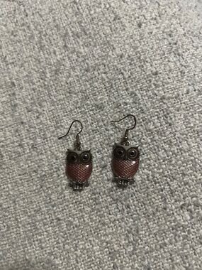 Vintage-Inspired Brown Owl Drop Earrings - Women's Jewelry